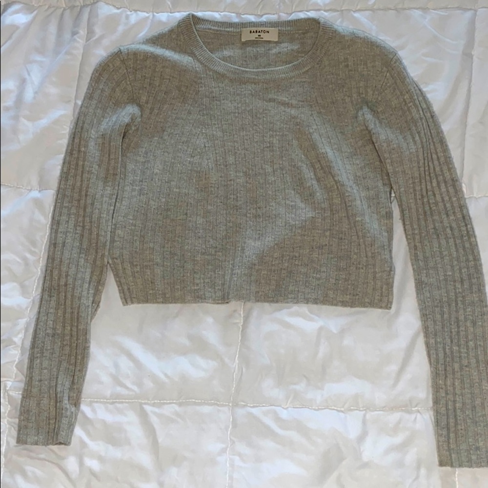 Aritzia cropped long sleeve sweater